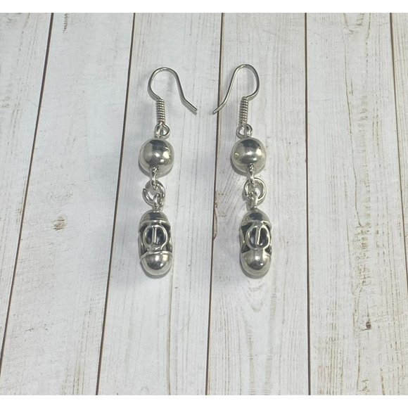 Jewelry - Sterling Silver Filigree Dangle Ball Earrings Hook Pierced Fine